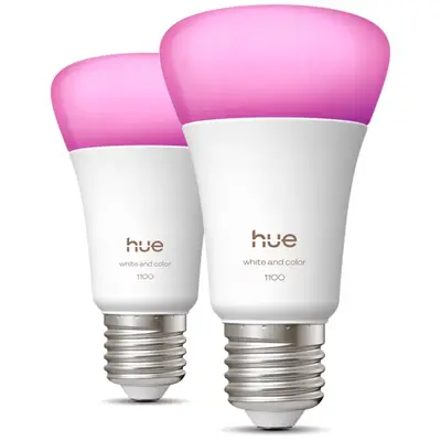 Philips Set 2 Becuri LED PHILIPS Hue, A60, 8W, E27, Lumina RGB