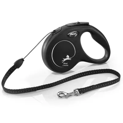 Flexi Lesa New Classic Cord S 8 m Negru