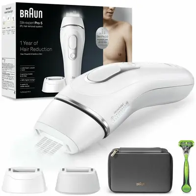 BRAUN Epilator IPL Braun Silk-expert PRO 5 PL5145, Senzor automat & continuu Skin pro 2.0, 400.000…