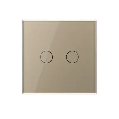Intrerupator dublu wireless cu touch Livolo din sticla (Auriu)
