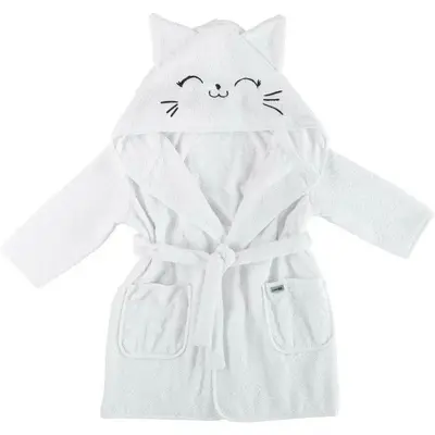Halat de baie, Bubaba, Cu urechi Kitty, Marime 86/92/98, White