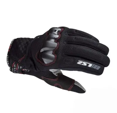 Manusi moto textil LS2 Chaki Man, culoare negru rosu, marime S