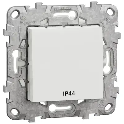 Intrerupator IP44+suport fixare Schneider Noua Unica NU528218, alb