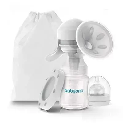 Pompa de san manuala, BabyOno, Cu biberon de 150 ml si tetina 0 luni+, Cu saculet pentru…