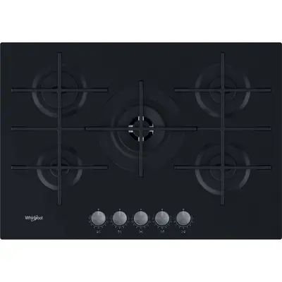 Whirlpool Plita pe Gaz Whirlpool AKWL 728/NB, 73 cm, 5 Arzatoare, WOK, Gratare Fonta, Aprindere…