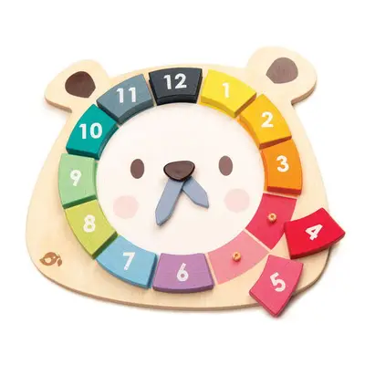 Tender Leaf Jucarie educativa Ceasul Ursul colorat, Tender Leaf Toys - Bear Colour Clock, din lemn…