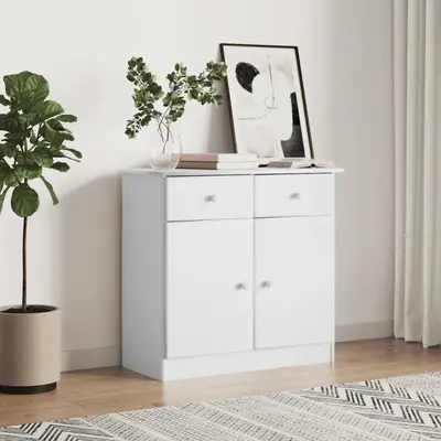 Dulap alta, alb, 77x35x73 cm, lemn masiv de pin