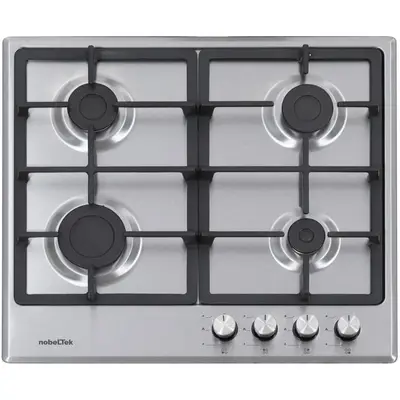 NobeLTek Plita incorporabila Nobeltek NHBG-6400IXF, gaz, aprindere electrica, Inox