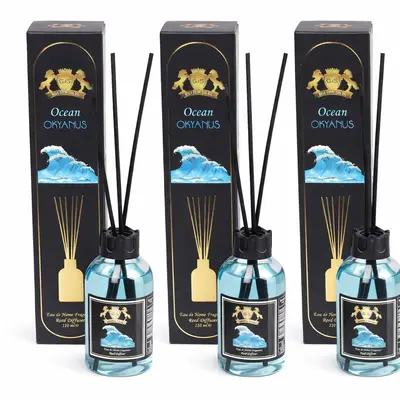 Set 3 Difuzoare de Camera cu Betisoare Golden Silva Ocean, 3 x 110ml