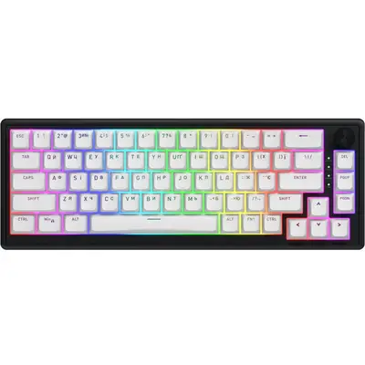 HATOR Tastatura Hator Skyfall Mag Ultima 65, Wireless 2.4Ghz, Alb-negru
