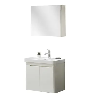 Set mobilier baie Rio suspendat 3 piese alb 70 cm