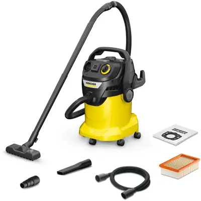Karcher Aspirator Karcher KWD 6 P V-25/6/22, umed/uscat, 75l/s, 1300W (Negru/Galben)