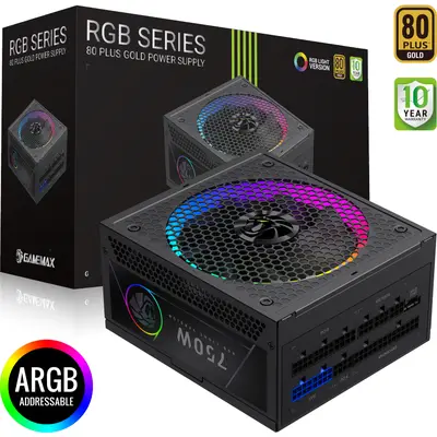 Gamemax Sursa alimentare Gamemax, 750W, 80+ Gold, Full Modular
