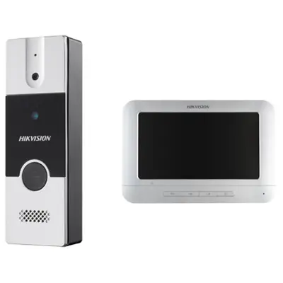 Kit videointerfon Hikvision DS-KIS202T, montaj pe 4 fire