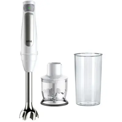 BRAUN Mixer vertical Braun MQ7020WH, 1000 W, Pahar gradat 0.6 l, Tocator 0.35l,Viteza variabila, Alb