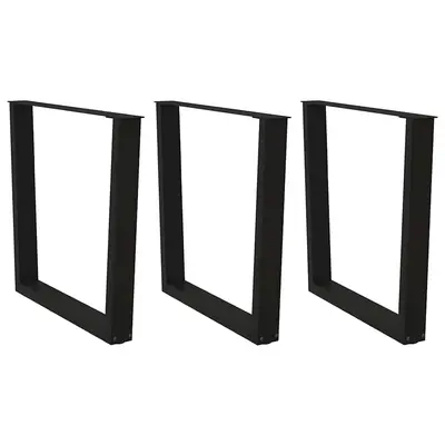 Picioare pentru masa in forma de v 3 buc negru otel