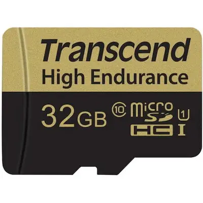 Transcend Memory Card microSDXC Transcend High Endurance 32GB, Class 10, UHS-I U1 + Adaptor SD