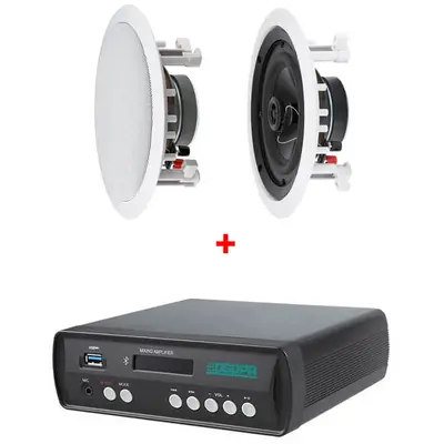 DSPPA Sistem de sonorizare 2x30W cu amplificator DSPPA Mini60 si boxe de tavan Inakustik Ambientone…