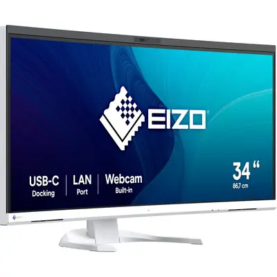 EIZO Monitor IPS LED EIZO FlexScan 34.1 EV3450XC-WT, UWQHD 3440 x 1440, HDMI, DisplayPort, Ecran…