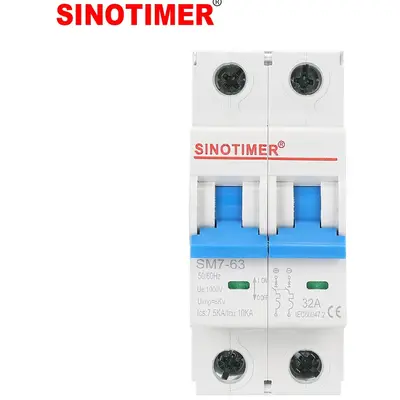 Siguranta automata DC bipolara SINOTIMER SM7-63, 32A, 500V DC, 10kA, pentru sisteme fotovoltaice…