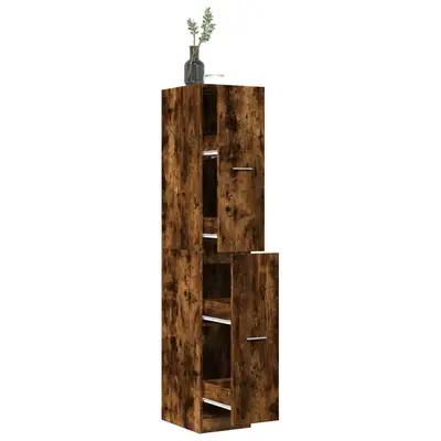 Dulap de farmacie stejar fumuriu, 30x41x174,5cm, lemn prelucrat