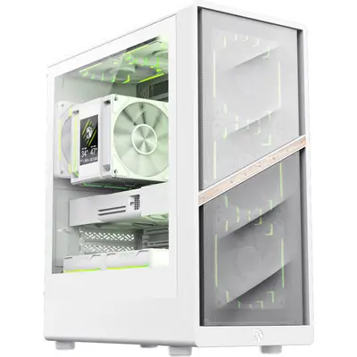 Gamemax Carcasa Gamemax Aeris 330 Mesh, Mini Tower, Fara sursa, Alb