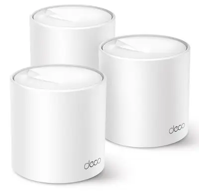 Whole Home Mesh Wireless TP-Link Deco X50, Gigabit, WiFi 6, 3000 Mbps, 3 Pack (Alb)