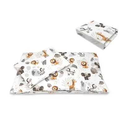 Lenjerie patut cu 3 piese, Qmini, Aurora, Pentru co-sleeper, Din bumbac certificat Oeko Tex…