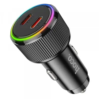 HOCO Incarcator Auto HOCO NZ14B, 50W, 3A, 2 x USB-C, Negru