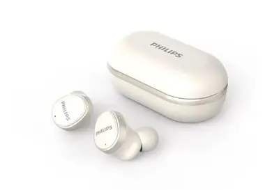 Casti True Wireless Philips TAT4556WT/00, IPX4, ANC, Microfon (Alb)