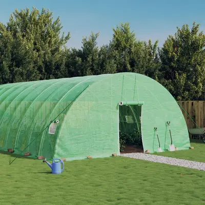 Sera cu cadru din otel, verde, 36 m2, 6x6x2,85 m