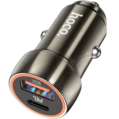 HOCO Incarcator Auto HOCO Z46A, 20W, 3A, 1 x USB-A - 1 x USB-C, Gri