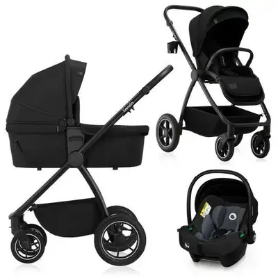 Carucior 3 in 1, Lionelo, Meril, Cu landou de dimensiune XL, Reversibil, Cu scoica auto testata…