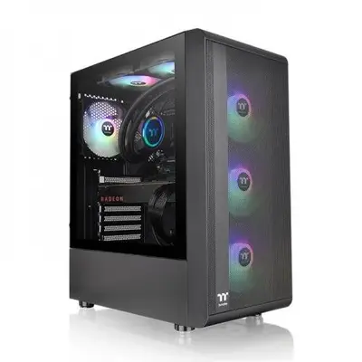 Thermaltake Carcasa PC Thermaltake S200, MiddleTower, Sticla temperata, Fara sursa, ARGB, 6…