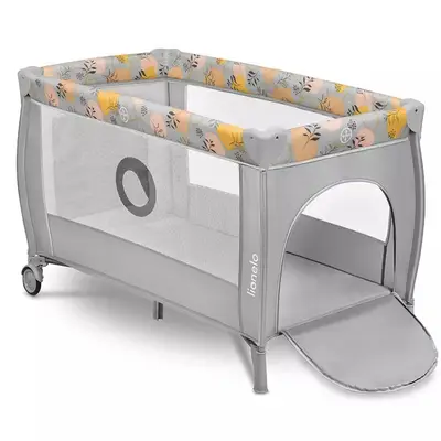 Patut pliant, Lionelo, Stefi Plus, Cu doua nivele, Cu intrare laterala cu fermoar, 2 roti, 120 x 60…