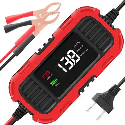 Incarcator redresor baterie moto Techstar 12V 2A cu oprire automata, incarcare inteligenta cu 3…