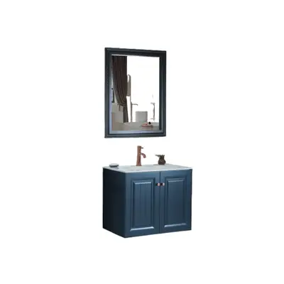 Set mobilier baie Capella suspendat 3 piese albastru 80 cm