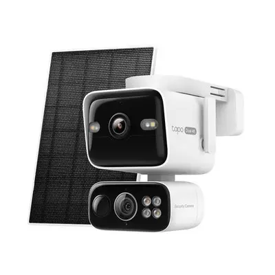 Kit camera supraveghere exterior wireless PT WiFi cu panou solar si lentila duala TP-Link Tapo…