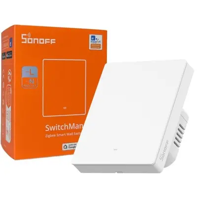 Intrerupator inteligent Sonoff ZBM5-1C-80W, 1 canal, 10A, Zigbee, Alb