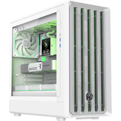 Gamemax Carcasa PC Gamemax CLAW 460 WH, Mid-Tower, ARGB, Alb, Panou lateral sticla temperata