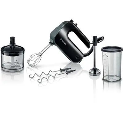 Mixer de mana Bosch MFQ4980B, 850 W, 5 trepte de putere + functie turbo, Chopper, Vas gradat, 2…