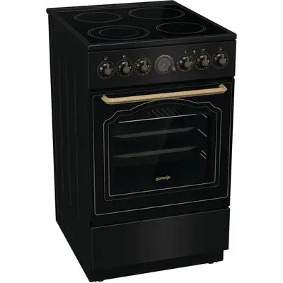 Gorenje Aragaz GORENJE GECS5B70CLB, 4 arzatoare, Electric, L 50 cm, Grill, Negru