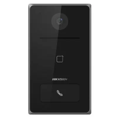 Post exterior videointerfon Hikvision DS-KV6133-ME1, 2MP, IR 3m, pentru 1 familie, aplicatie, PoE
