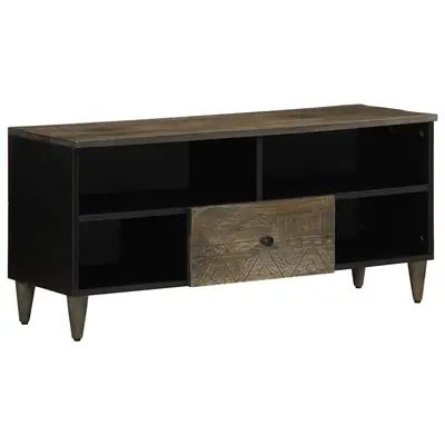 Comoda tv, negru, 100x33x46 cm, lemn masiv de mango
