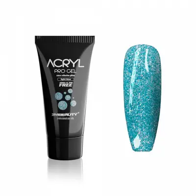 Acryl Pro Gel 2M Hema Free Micro Reflective Glitter Light Blue - 30g