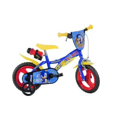 Bicicleta copii, Dino Bikes, Sonic, Roti ajutatoare, Suport cu sticla de apa, 12 inch, Cadru din…
