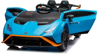 Masinuta electrica cu functie drift Lamborghini Huracan STO, putere 500W, 24V, echipare Premium…