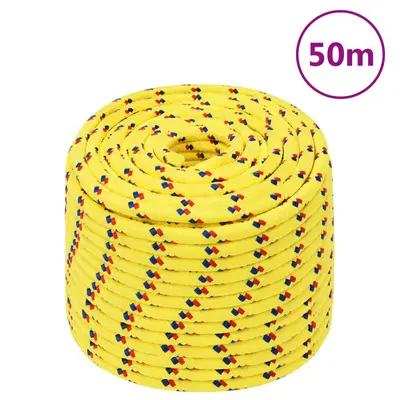 Franghie de barca, galben, 14 mm, 50 m, polipropilena