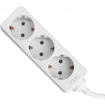 Prelungitor 1.5 metri cu 3 Schuko, Cablu 3x 1.5mm, Culoare Alb, Putere 3680W 16A, TED Electric…