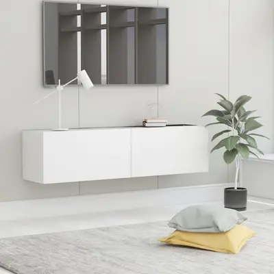 Comoda tv, alb, 120 x 30 x 30 cm, lemn prelucrat